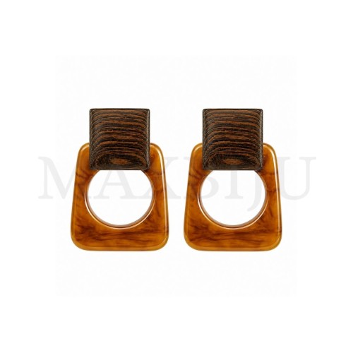Wood and Resin Earring