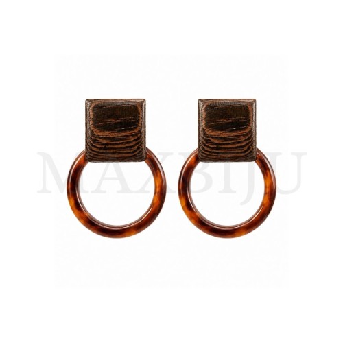 Wood and Resin Earring