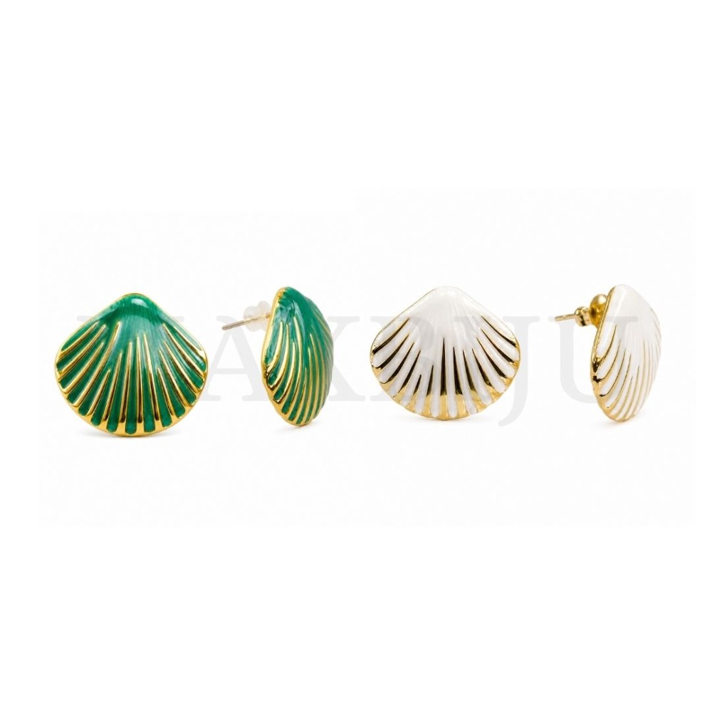 Stainless Steel and Resin Earring - Shell