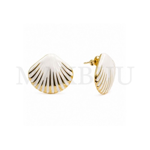 Stainless Steel and Resin Earring - Shell