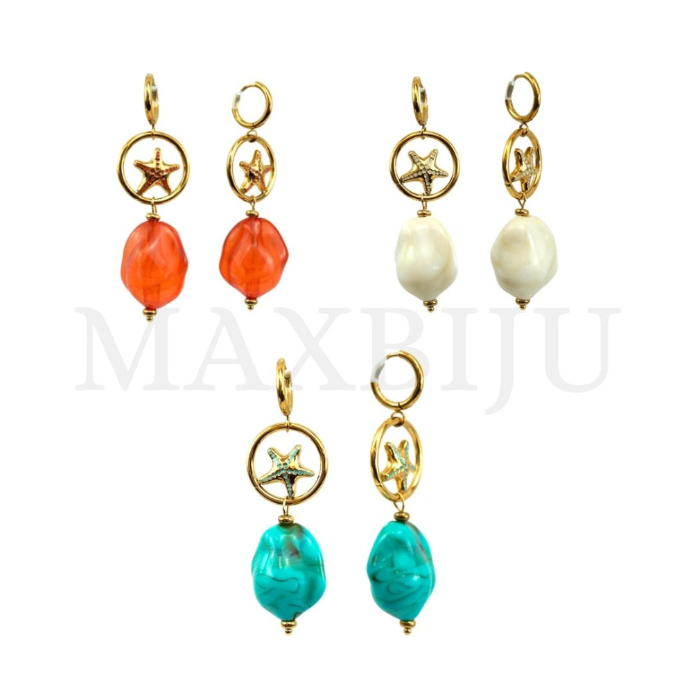 Stainless Steel and Resin Earring