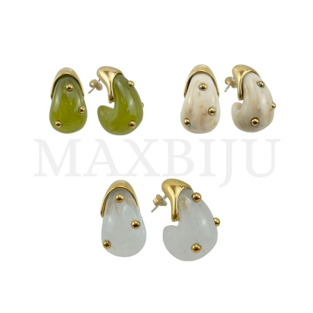 Stainless Steel and Resin Earring
