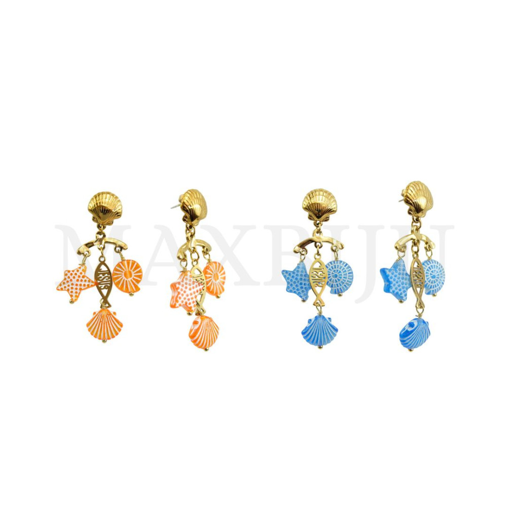 Stainless Steel and Resin Earring