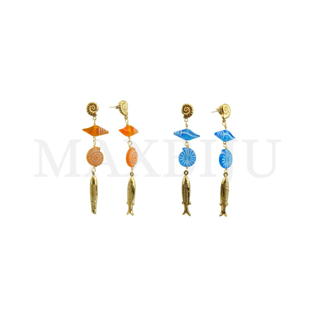 Stainless Steel and Resin Earring