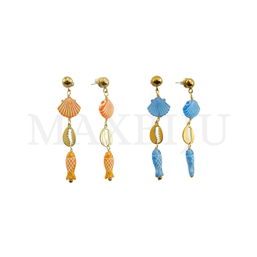 Stainless Steel and Resin Earring