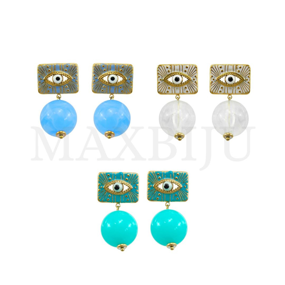 Stainless Steel and Resin Earring
