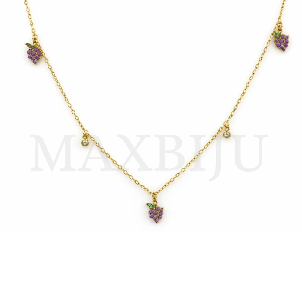 Stainless Steel Necklace 45cm - Grape.