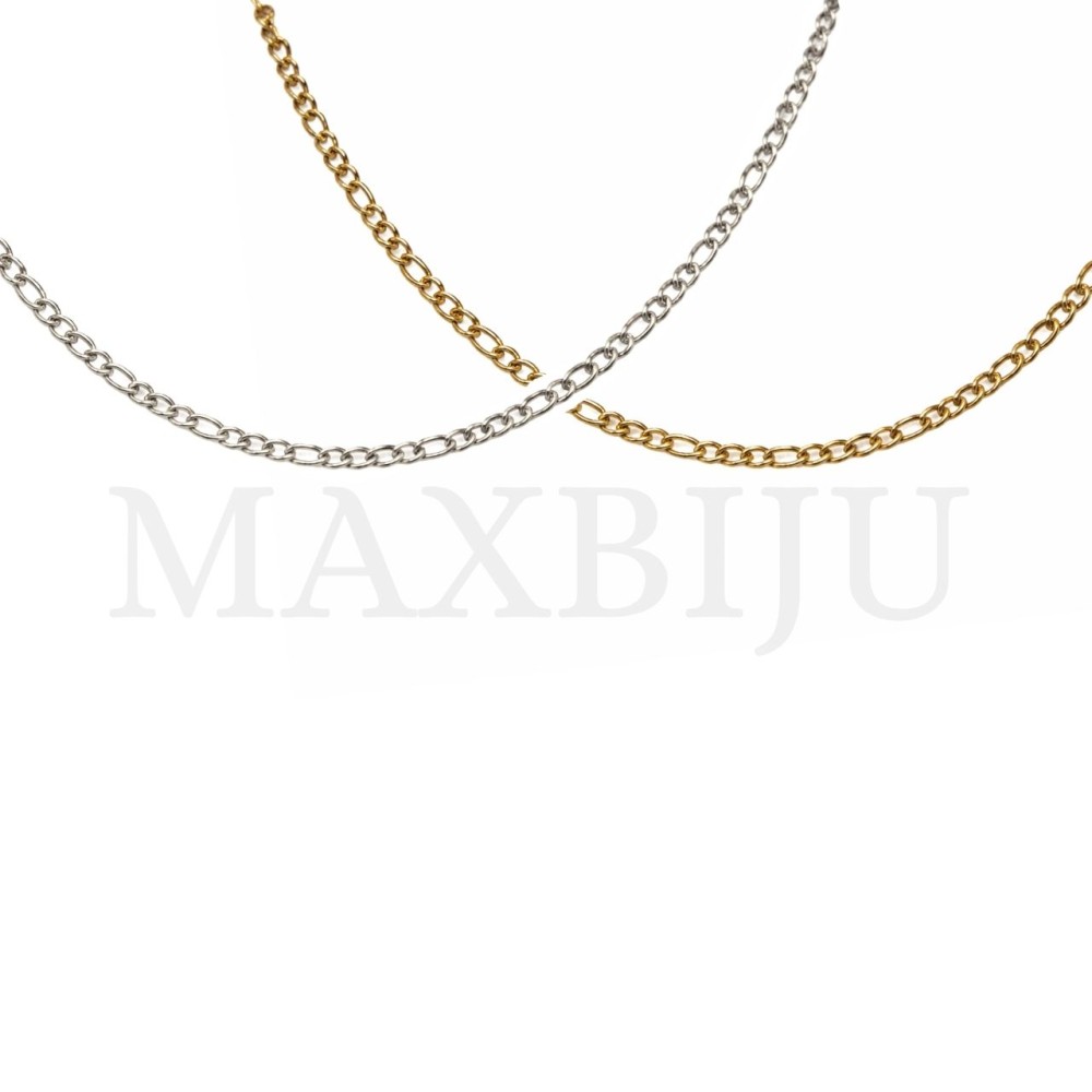 C2508KL: Figaro Twisted Oval Link Stainless Steel Chain - 50cm