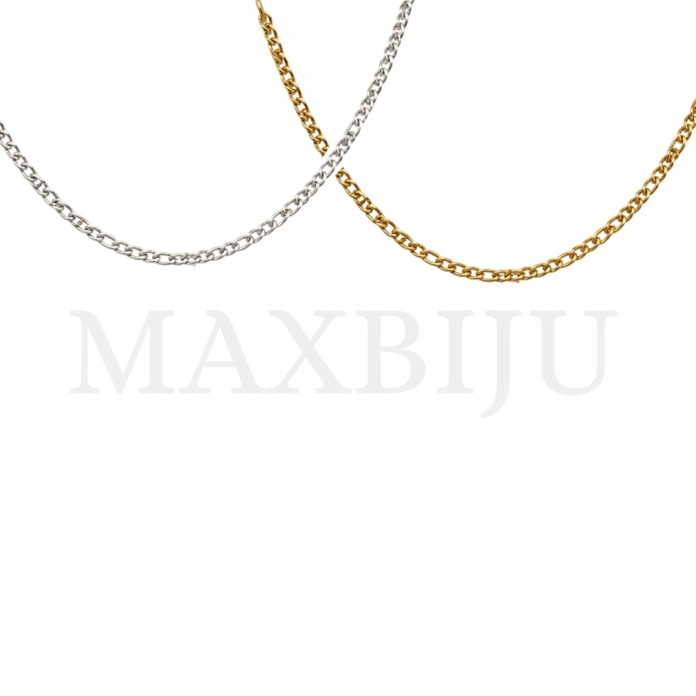 C2508KL: Figaro Twisted Oval Link Stainless Steel Chain - 60cm