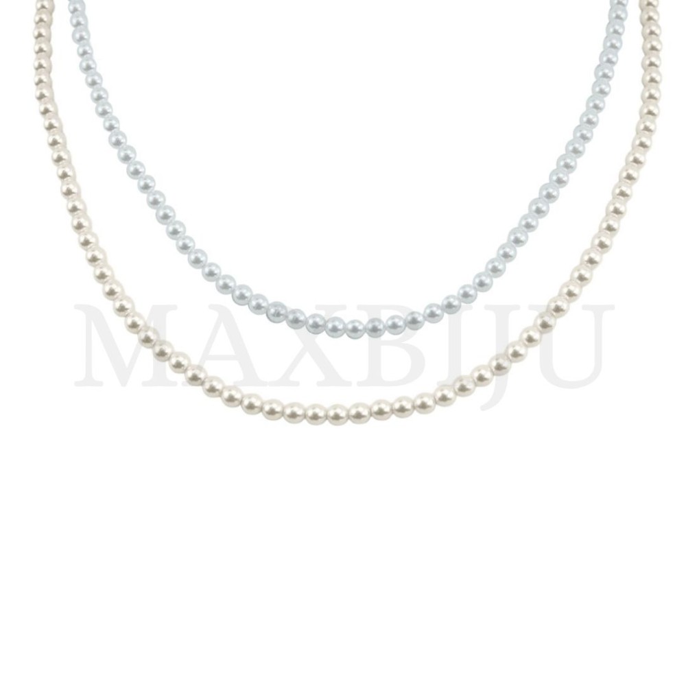 Pearl Necklace with Steel Clasp - 45cm