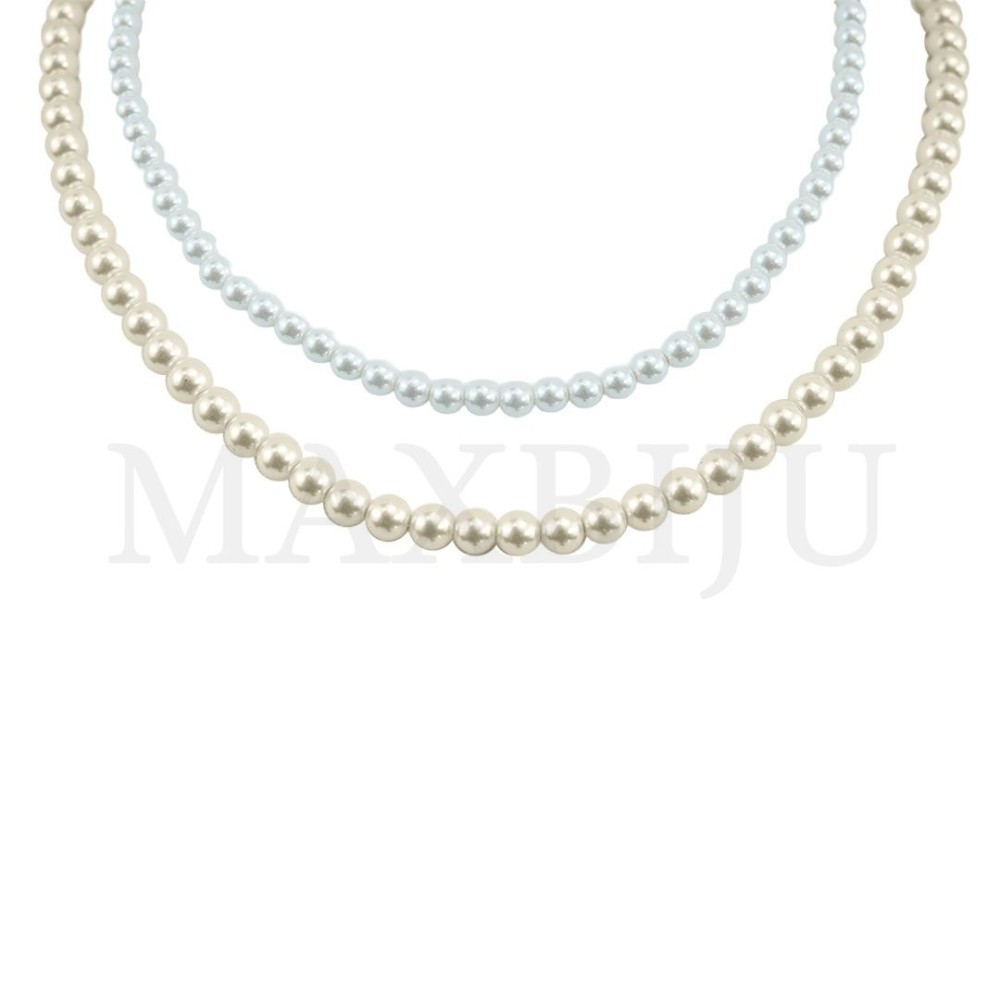 Pearl Necklace with Steel Clasp - 45cm