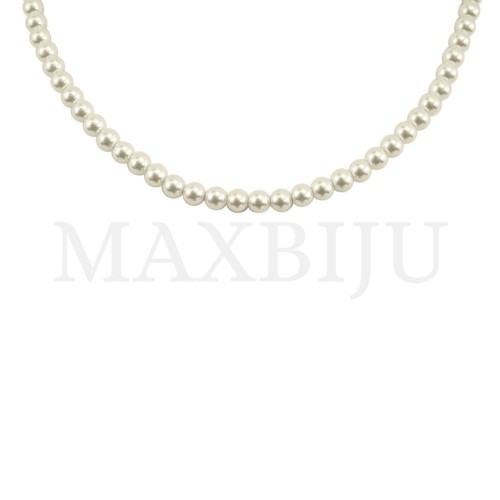 Pearl Necklace with Steel Clasp - 45cm