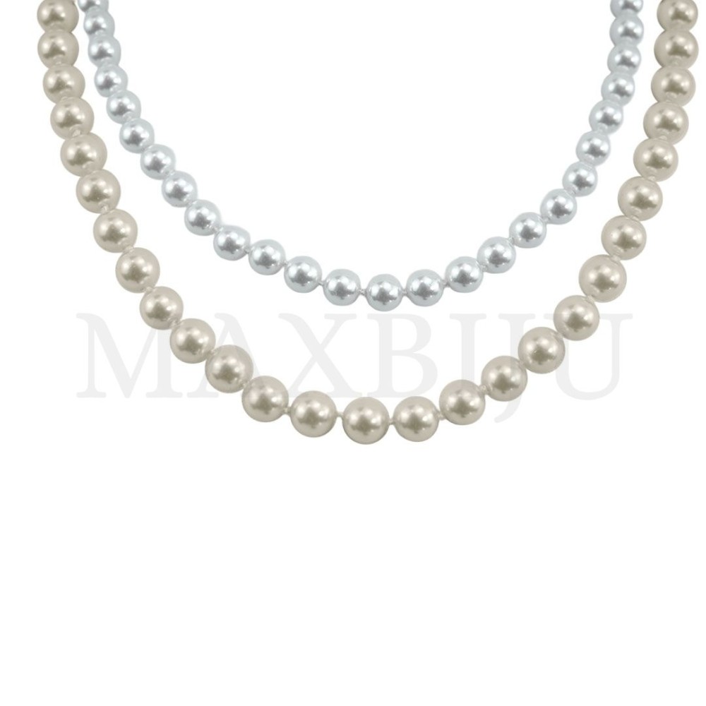 Pearl Necklace with Steel Clasp - 45cm