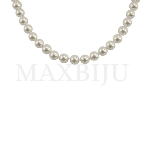 Pearl Necklace with Steel Clasp - 45cm
