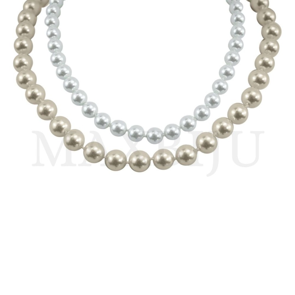 Pearl Necklace with Steel Clasp - 45cm
