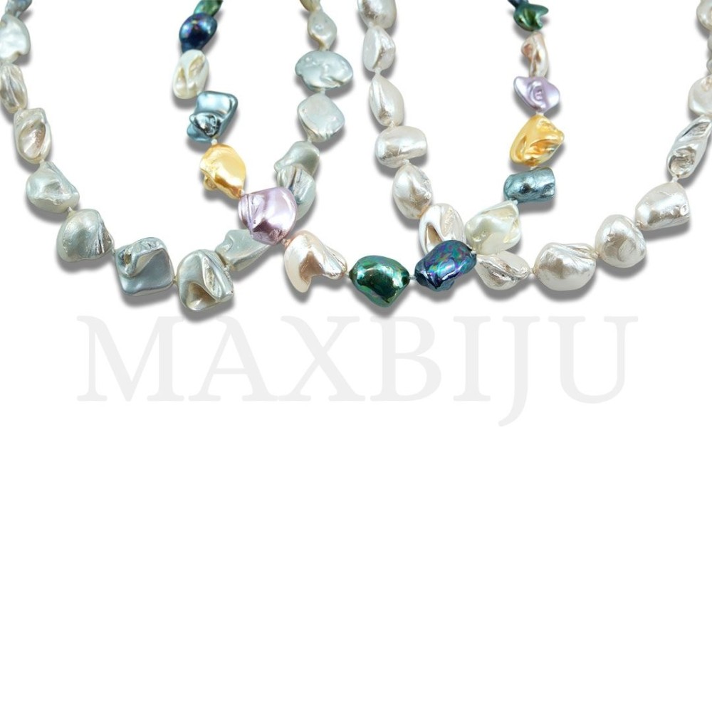 Pearl Necklace with Steel Clasp - 45cm