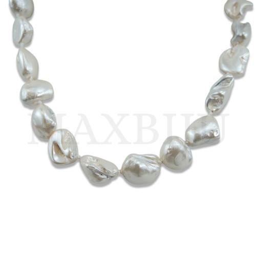 Pearl Necklace with Steel Clasp - 45cm