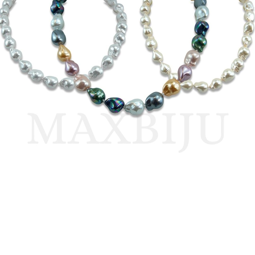 Pearl Necklace with Steel Clasp - 45cm