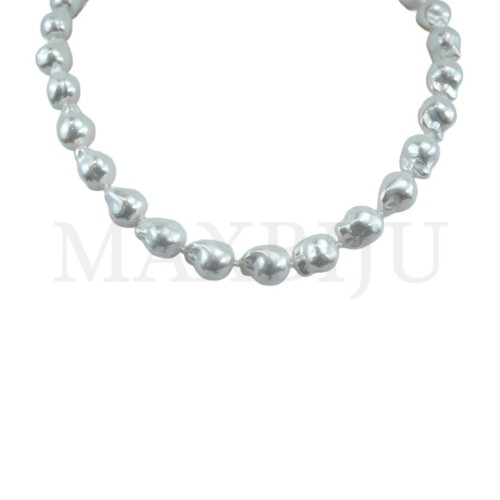 Pearl Necklace with Steel Clasp - 45cm