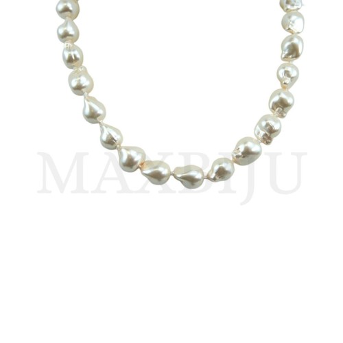 Pearl Necklace with Steel Clasp - 45cm