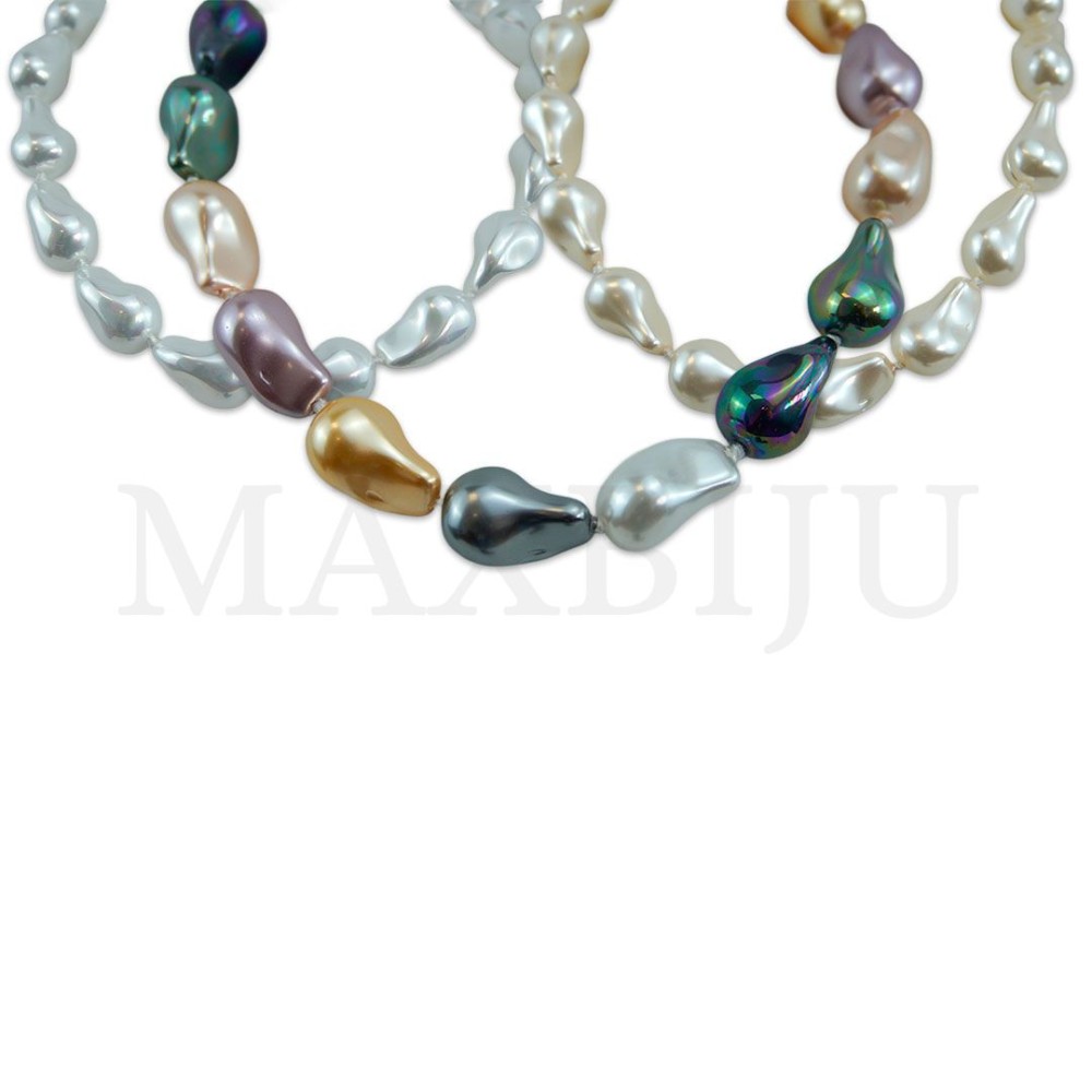 Pearl Necklace with Steel Clasp - 45cm