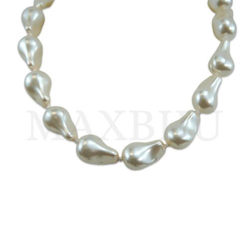 Pearl Necklace with Steel Clasp - 45cm