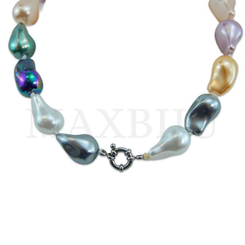 Pearl Necklace with Steel Clasp - 45cm