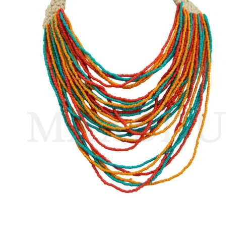 Multi-strand Necklace with Resin Beads - 40cm