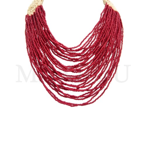 Multi-strand Necklace with Resin Beads - 40cm