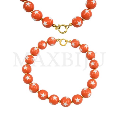 Resin Necklace With Steel Clasp - 40cm.
