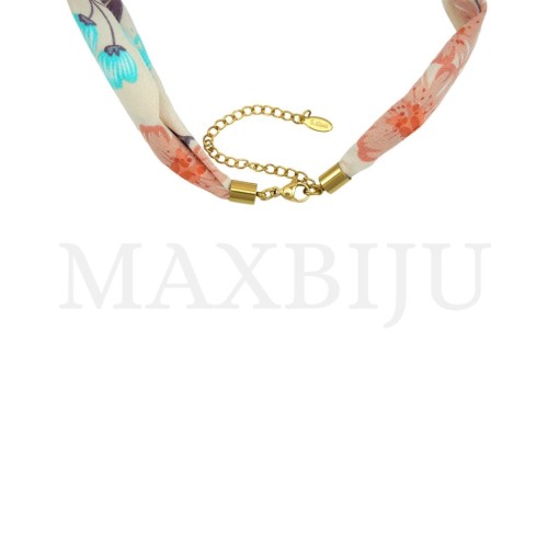Fabric Necklace with Clasp and Stainless Steel Mermaid Pendant – 50cm