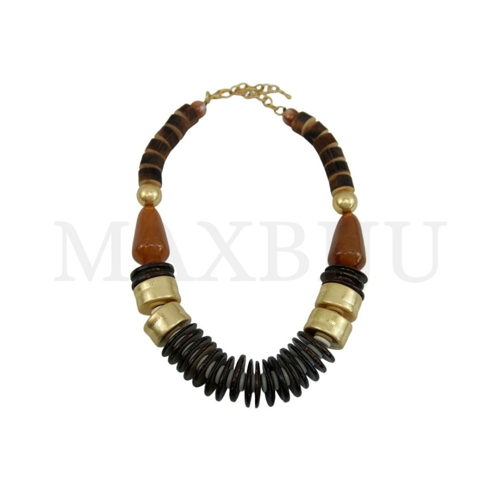Resin and Wood Necklace - 50cm