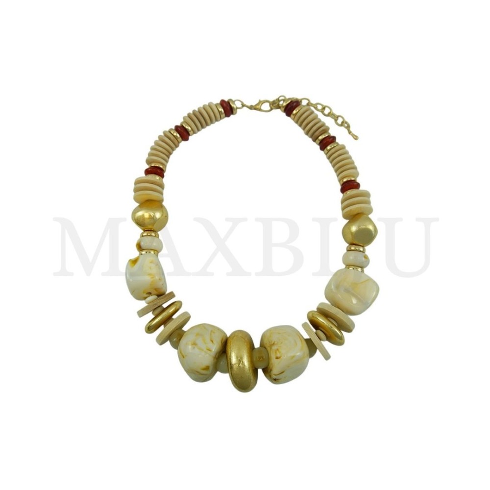 Resin and Wood Necklace - 50cm