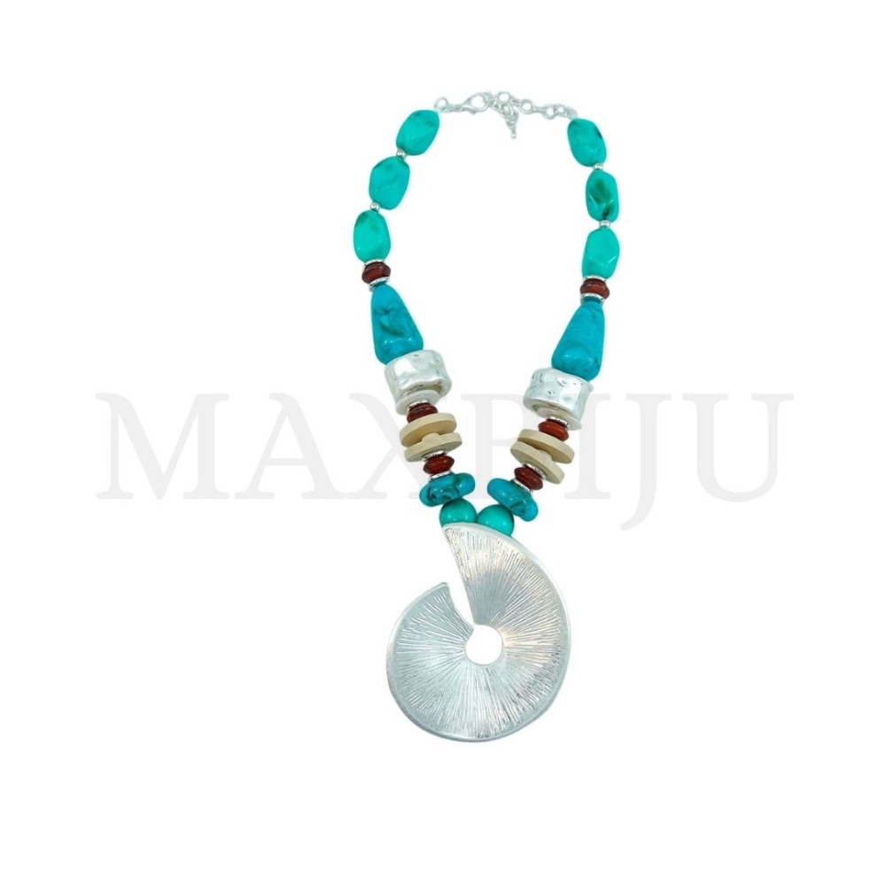 Resin and Metal Necklace - 50cm