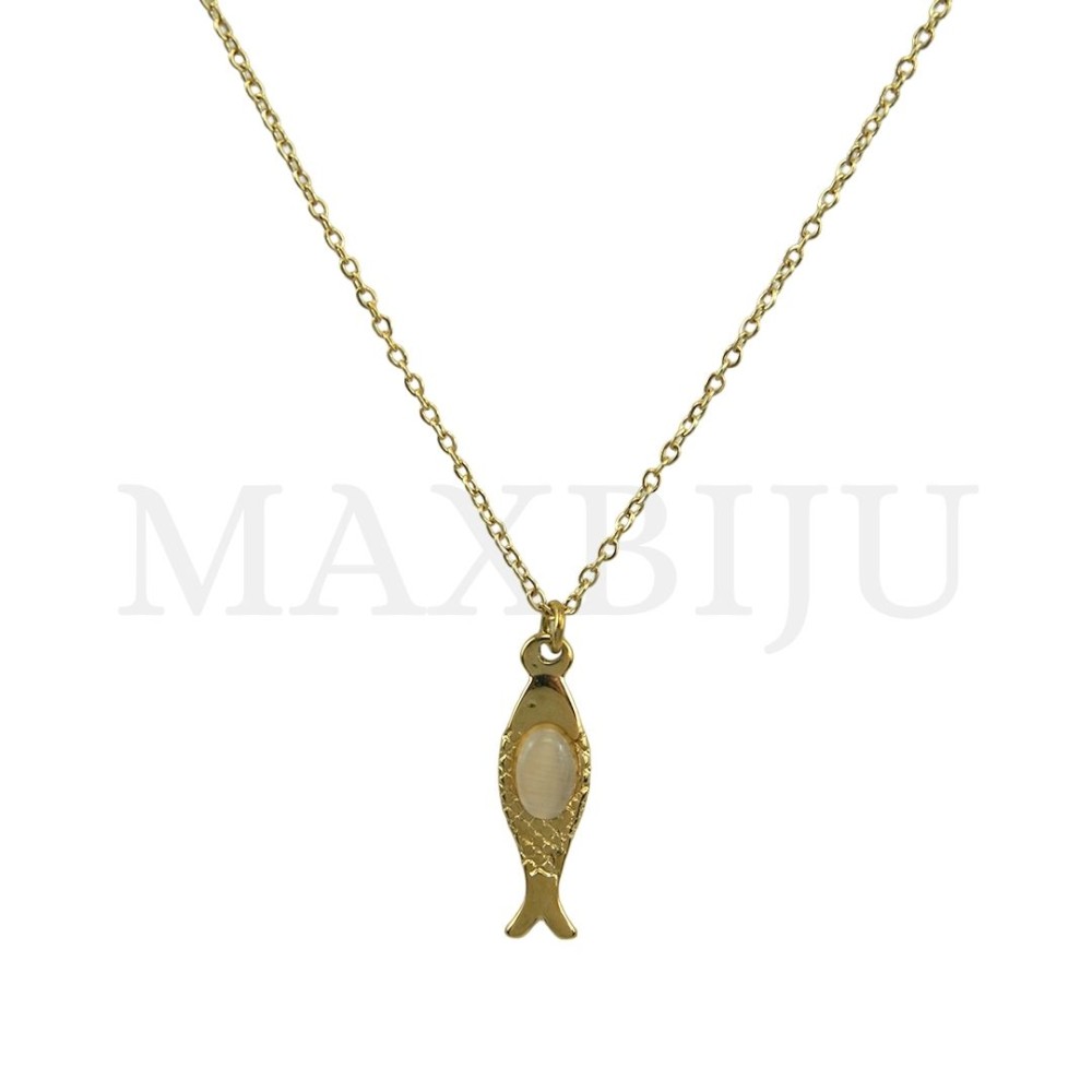 Stainless Steel Necklace  45cm  - Fish