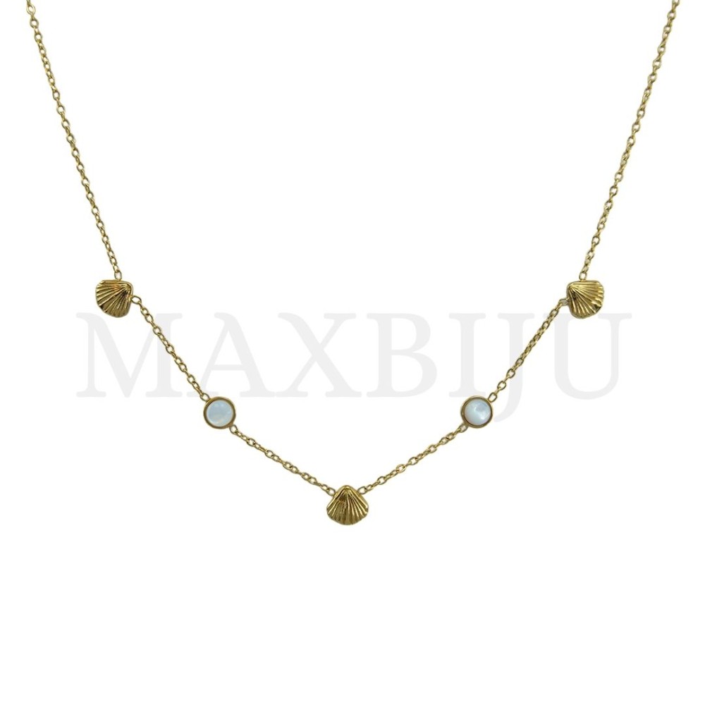 Stainless Steel Necklace  45cm  - Shell