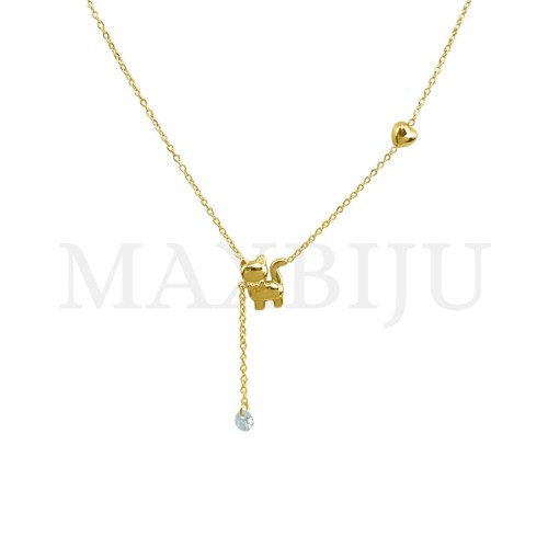 Stainless Steel Necklace  45cm  - Cat