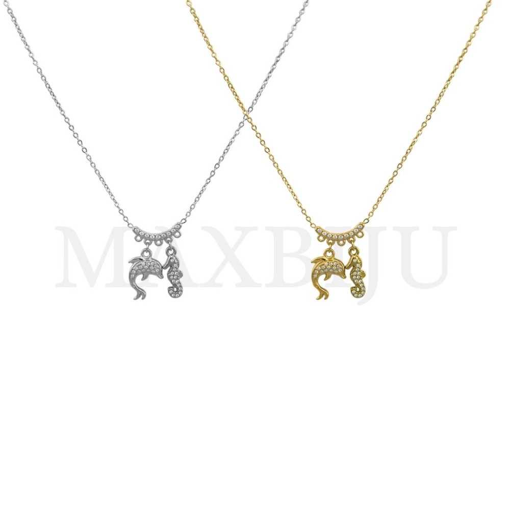 Stainless Steel Necklace  45cm  - Sea Animals