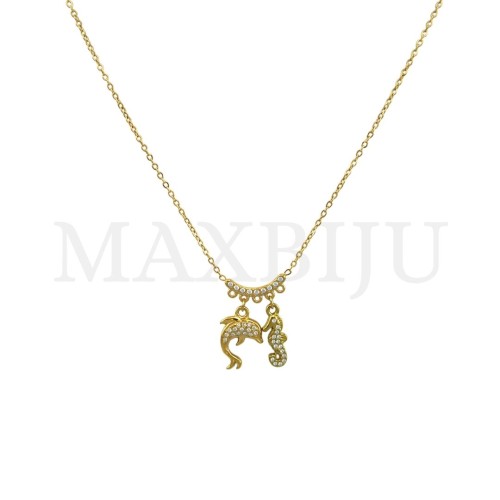 Stainless Steel Necklace  45cm  - Sea Animals