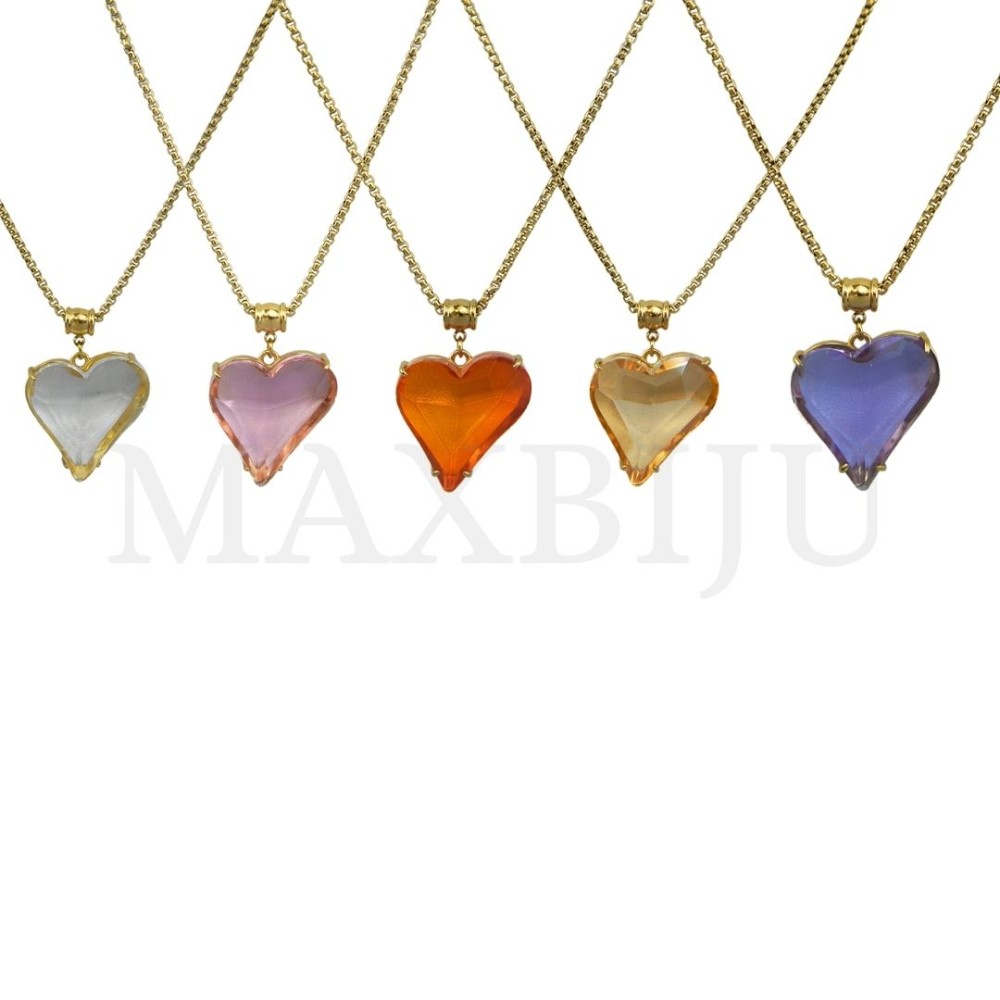 Stainless Steel Necklace  45cm  - Heart