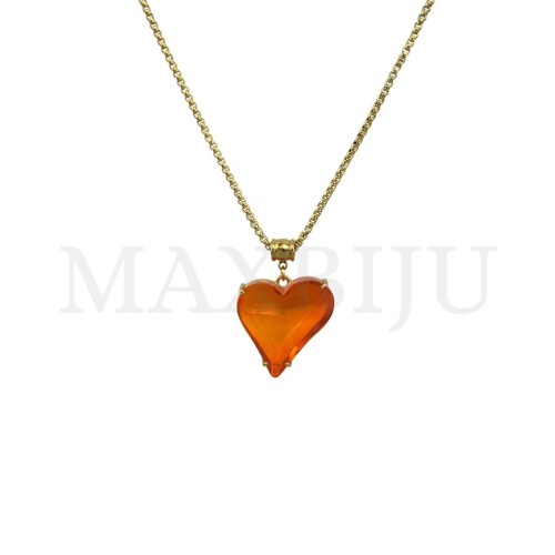 Stainless Steel Necklace  45cm  - Heart