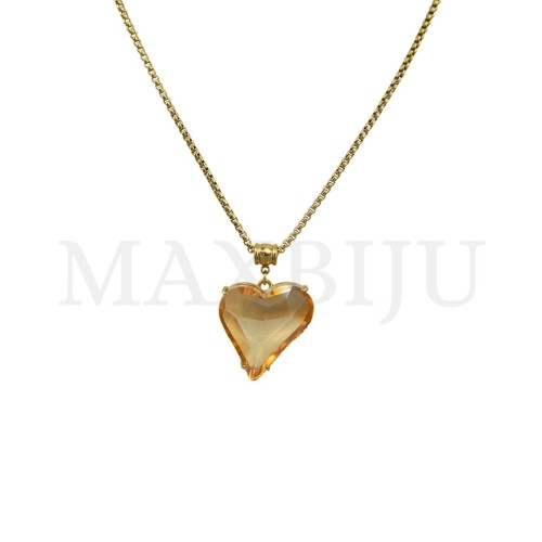 Stainless Steel Necklace  45cm  - Heart