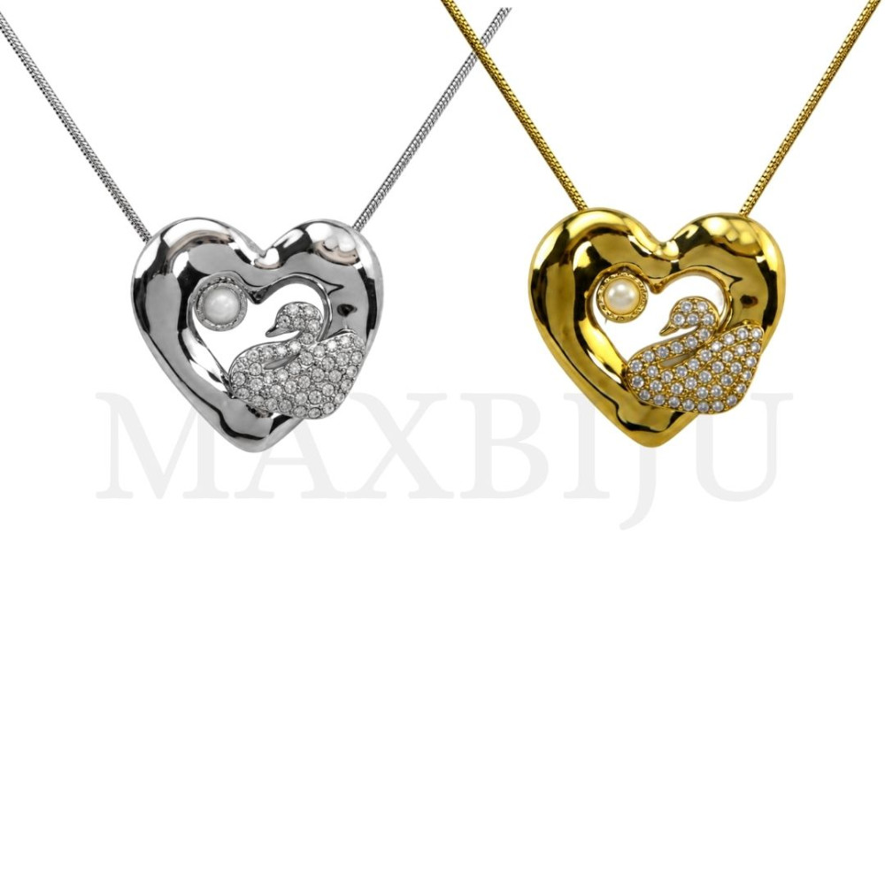 Stainless Steel Necklace - Heart, 45cm.
