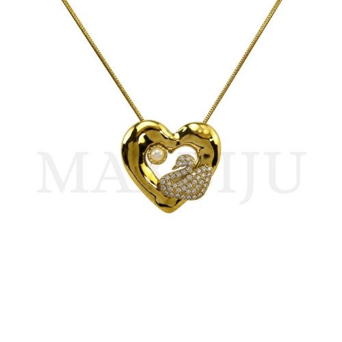 Stainless Steel Necklace - Heart, 45cm.