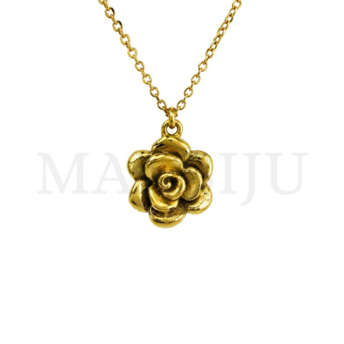 Stainless Steel Necklace - Flower 45cm.