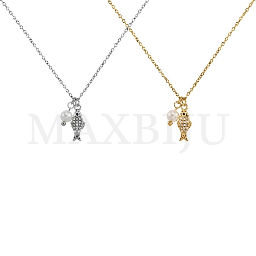 Stainless Steel Necklace – Fish, 45cm. 