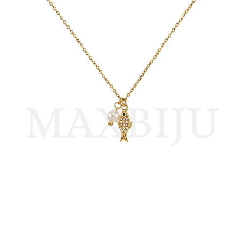 Stainless Steel Necklace – Fish, 45cm. 