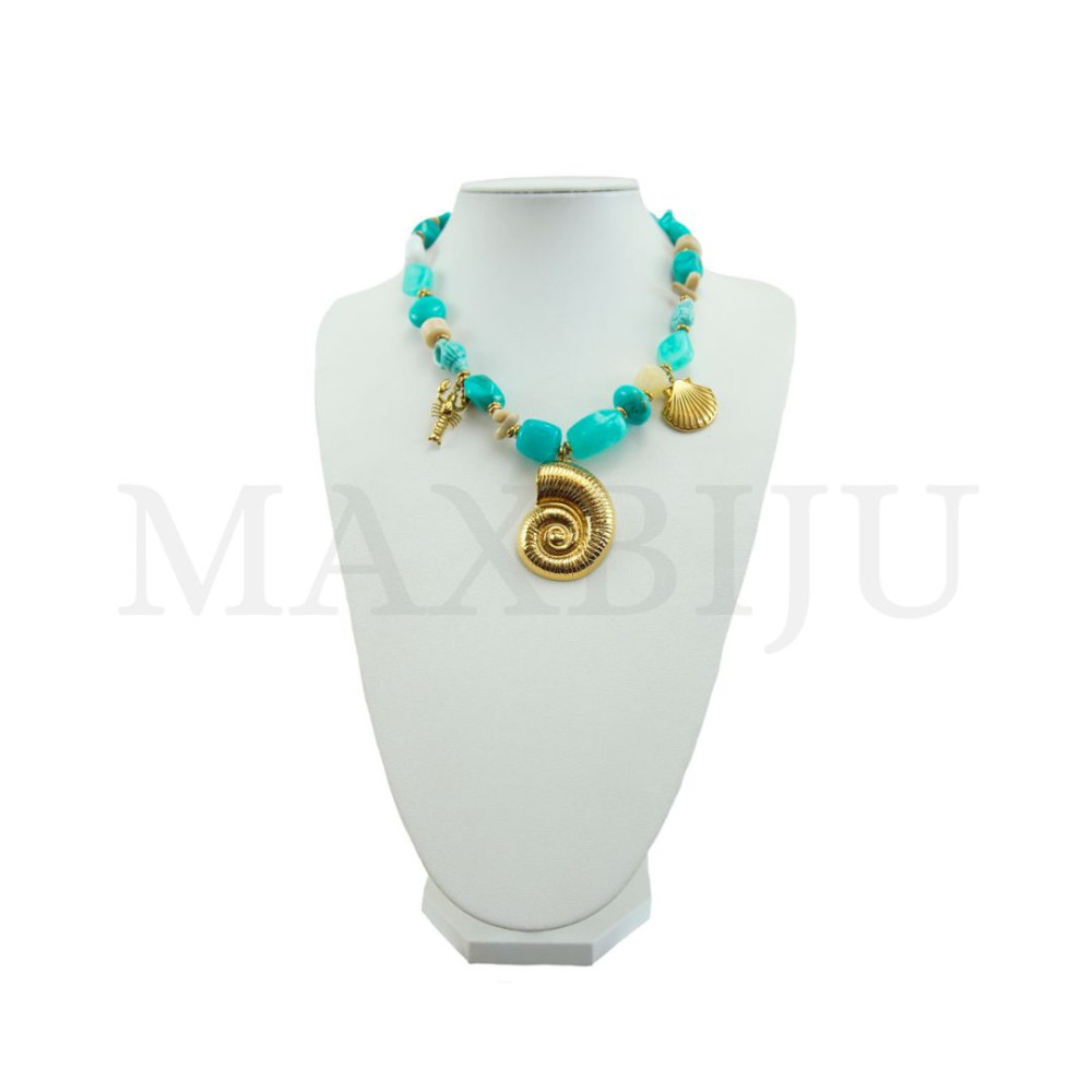 Stainless Steel and Resin Necklace – 45cm.