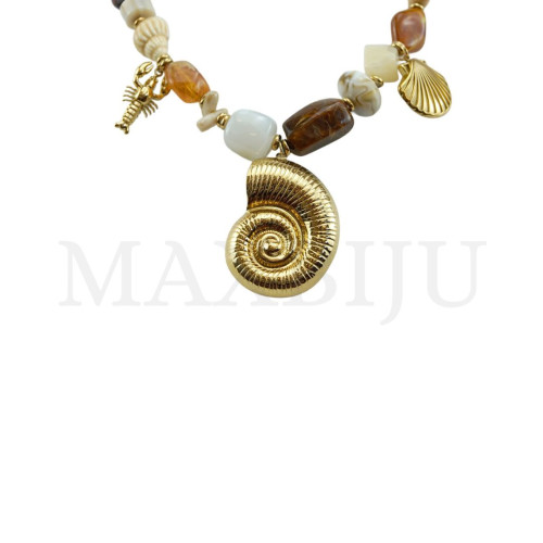 Stainless Steel and Resin Necklace – 45cm.