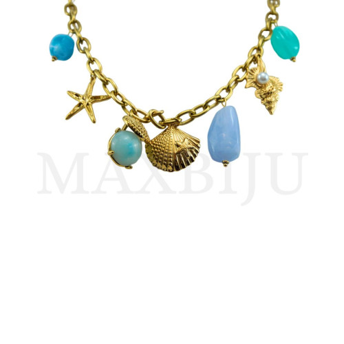 Stainless Steel and Resin Necklace – 45cm.